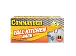 Commander Tall Kitchen Trash Bags, Lemon Scented, 13 Gal. 0.9 Mil - 48PK. Fixed Price $12.99.