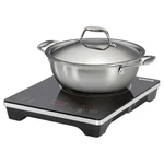 Tramontina, 3 Pc - Portable Induction Cooktop Universal Cooking Pan Lid Set. Fixed Price $188.00.