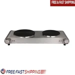 Double Hot Plate Electric 1800W 2 Burners Thermostat Control Skid Proof. Fixed Price $65.05.