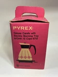 Vintage 6712 Pyrex Deluxe Compass Carafe & Electric Warming Tray Cup Orig Box. Fixed Price $29.99.