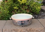 Hall China Forman Family Pink 2 Qt Round Casserole Baking Dish Metal Server. Fixed Price $24.99.