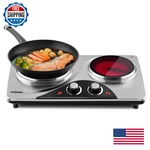 Hot Plate Cusimax Electric Double Burner Portable Ceramic Infrared Cooktop Dual. Fixed Price $108.61.