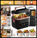 Cordless Electric Lunch Box 2X1.2L, 100W Food Warmer, 6X4000MAH, Bpa Free, Insul. Fixed Price $127.99.