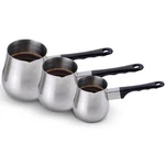 Brand New 3PC Coffee Warmer Set 18/10 Stainless Steel 6OZ 12OZ 24OZ Pots. Fixed Price $18.00.