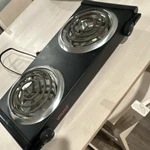 Imusa Double Electric Hot Plate 2 Burner Black Silver Metal Construction. Fixed Price $22.00.