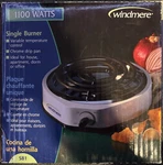 New Windmere Single Burner Variable Temperature Control 1100 Watts. Fixed Price $24.97.