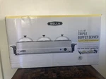 Bella Triple Buffet Server 1.5 Qt Brushed Stainless Steel. Fixed Price $34.99.