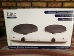 Elite Cuisine EDB-302F Maxi-matic Electric Double Buffet Burner With Dual Tempe. Fixed Price $29.99.
