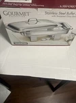 Tramontina Stainless Steel Buffet Server W/ Glass Dish Gourmet. Open Box. Fixed Price $19.99.