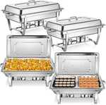 Chafing Dish Buffet Set 2/4/6/8PACK Stainless Steel Chafer For Catering 9 Qt. Fixed Price $179.99.