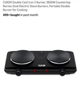 Cukor Double Cast Iron 2 Burner, 1800W Countertop Dual Electric Stove. Fixed Price $38.00.