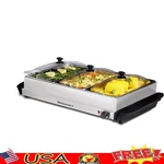 3 Tray Electric Buffet Warmer Adjustable Temperature Stainless Steel Food Server. Fixed Price $73.40.