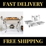 New Catering Classic Stainless Steel Chafer Chafing Dish Set 4 Qt Buffet Half. Fixed Price $120.95.