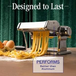 7 1 Pasta Maker, Hand Crank Noodle Machine, Stainless Steel, Silver. Fixed Price $51.98.