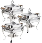 3 Pack Catering Classic Stainless Steel Chafer Chafing Dish Set 4 Qt Buffet Half. Fixed Price $325.00.