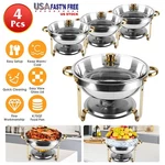 4 Stainless Steel Chafing Dishes Serving Food Warmer For Buffets Party Wedding. Fixed Price $156.02.