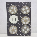 6 Simac Pastamatic Discs Die Plates Sealed Pack Lot Set Patterns Sizes Vtg New. Fixed Price $49.99.