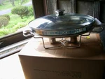 Nib Wolfgang Puck Bistro Covered Buffet Pan W/warming Tray 13". Fixed Price $60.00.