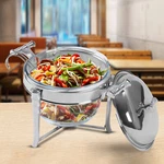3.8L/4QT Stainless Steel Chafing Dish Set Glass Pot Food Warmer Buffet Kitchens. Fixed Price $89.58.