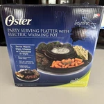 Oster White Party Serving Platter W/electric Warming Pot #TSP200 New. Fixed Price $40.00.