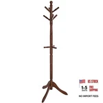 Coat Rack, Solid Wood Stand, Free Standing Hall Tree Dark Walnut. Fixed Price $48.62.