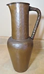 Old Antique Hand Hammered Metal Copper Pitcher Ewer Jug, 12.5". Fixed Price $95.00.
