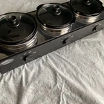 Nostalgia Electrics 3-BURNER Slow Cooker 7.5 Qt Total (2.5 Each) TSC250BLK. Fixed Price $45.00.