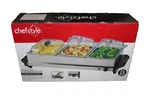 Chefstyle Stainless Steel Triple Buffet Server & Warming Tray 3X 2.5 Qt Pans New. Fixed Price $54.85.