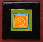Ceramic Partyware Trivet Plate New 6-1/2" Square Big In Box Sale Gift. Fixed Price $5.99.