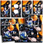 Solar System Space Orbit Planets Stars Moon Light Switch Outlet Plate Room Decor. Fixed Price $17.99.
