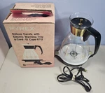 Pyrex Glass 6712 Compass Cup Deluxe Carafe W/ Electric Warming Tray Orig Box. Fixed Price $74.99.