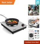 Portable Electric Hot Plate, 1500W Stainless Steel Burner Safe & Easy Cooking. Fixed Price $87.99.