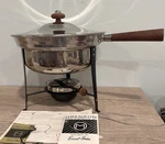 Vintage Chafing Dish Fondue Pot Orenson Ernest Sohn Stainless Atomic Mid Century. Fixed Price $32.30.