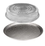 12" Flat Aluminum Foil Catering Tray W/dome Lid 10 Sets - Disposable Pan. Fixed Price $41.99.