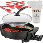 6L Electric Hot Pot With Divider Non-stick 5-TEMP Control For Fondue & Parties. Fixed Price $27.79.