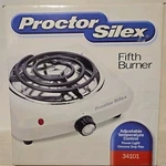 Proctor-silex Fifth Burner Cooking Range Temp Control Chrome Drip Pan Power Lite. Fixed Price $22.00.