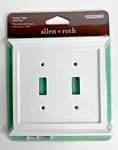 Allen + Roth Capitol Double Toggle Wall Plate White Finish 0325968 Classic Nip. Fixed Price $8.50.