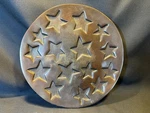 Solid Round Copper Impressed Star Candle Holder Stand Plate 8 In. Made India. Fixed Price $35.00.