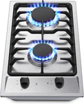 12" Stainless Steel 2-BURNER Gas Cooktop Ng/lpg Convertible For Rv & Kitchen. Fixed Price $149.99.